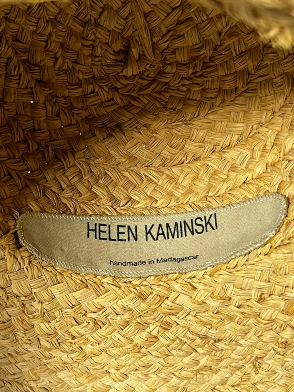 Helen Kaminski Classic 5 Woven Raffia Wide Brim Hat, Black Ribbon - Picture 10 of 15